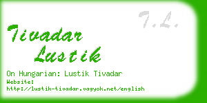 tivadar lustik business card